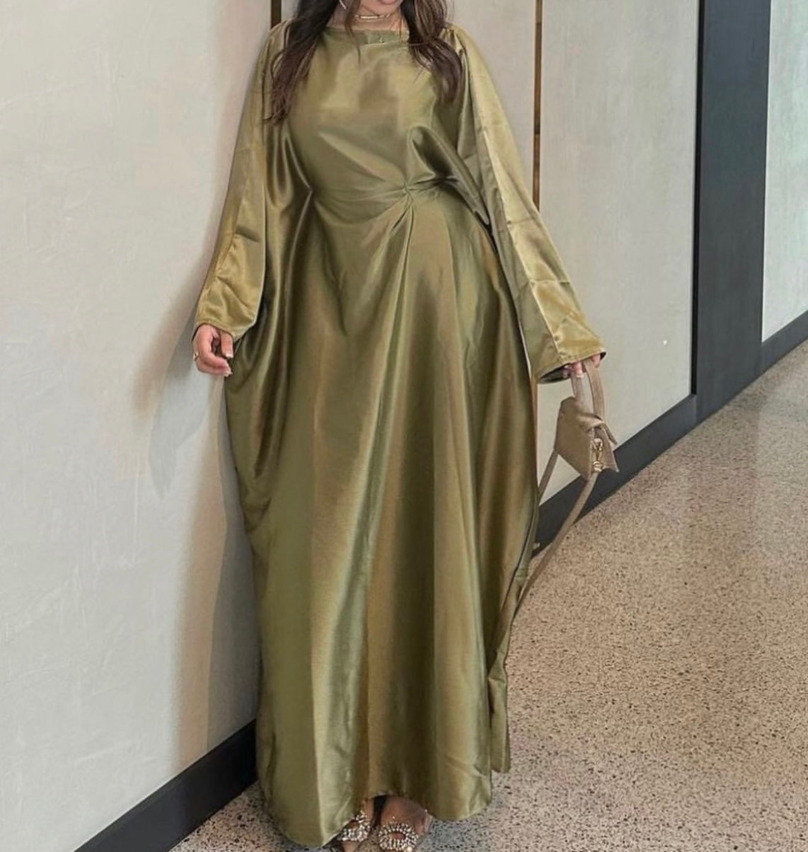 sage green kaftan dress Sage Green Chiffon Embellished Draped Kaftan SeemaThukral