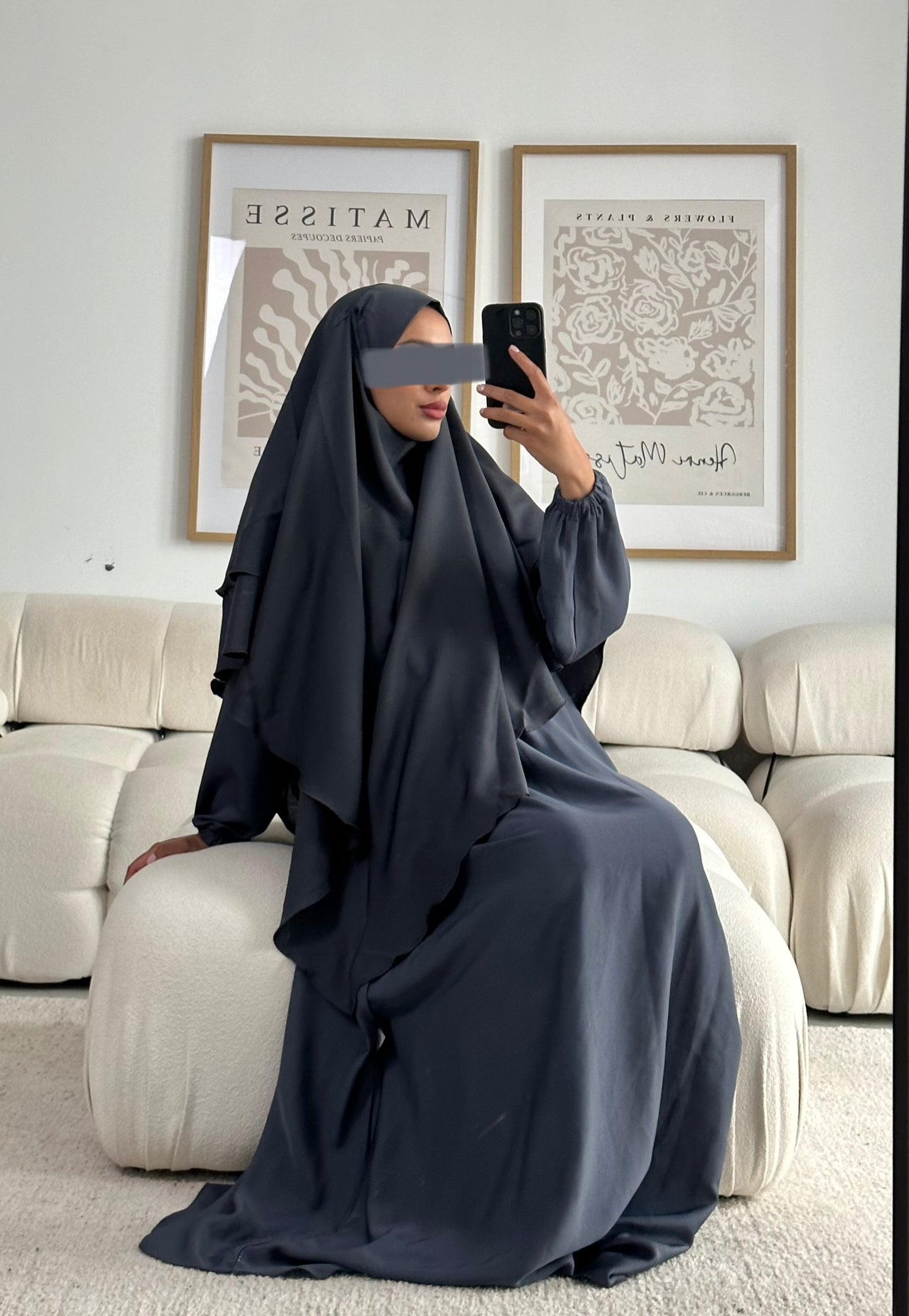 RTW Najwa Khimar Abaya Set - Grey Haze