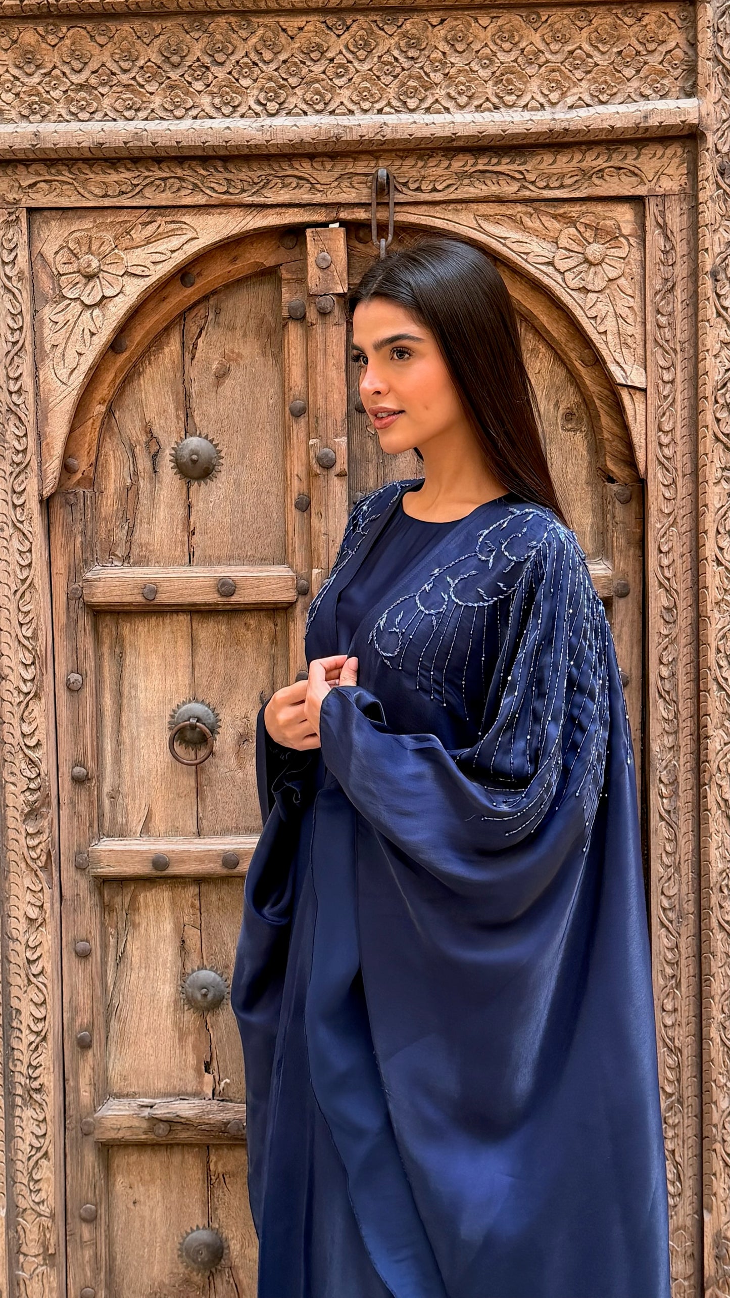 Nada Abaya Set - Midnight Blue