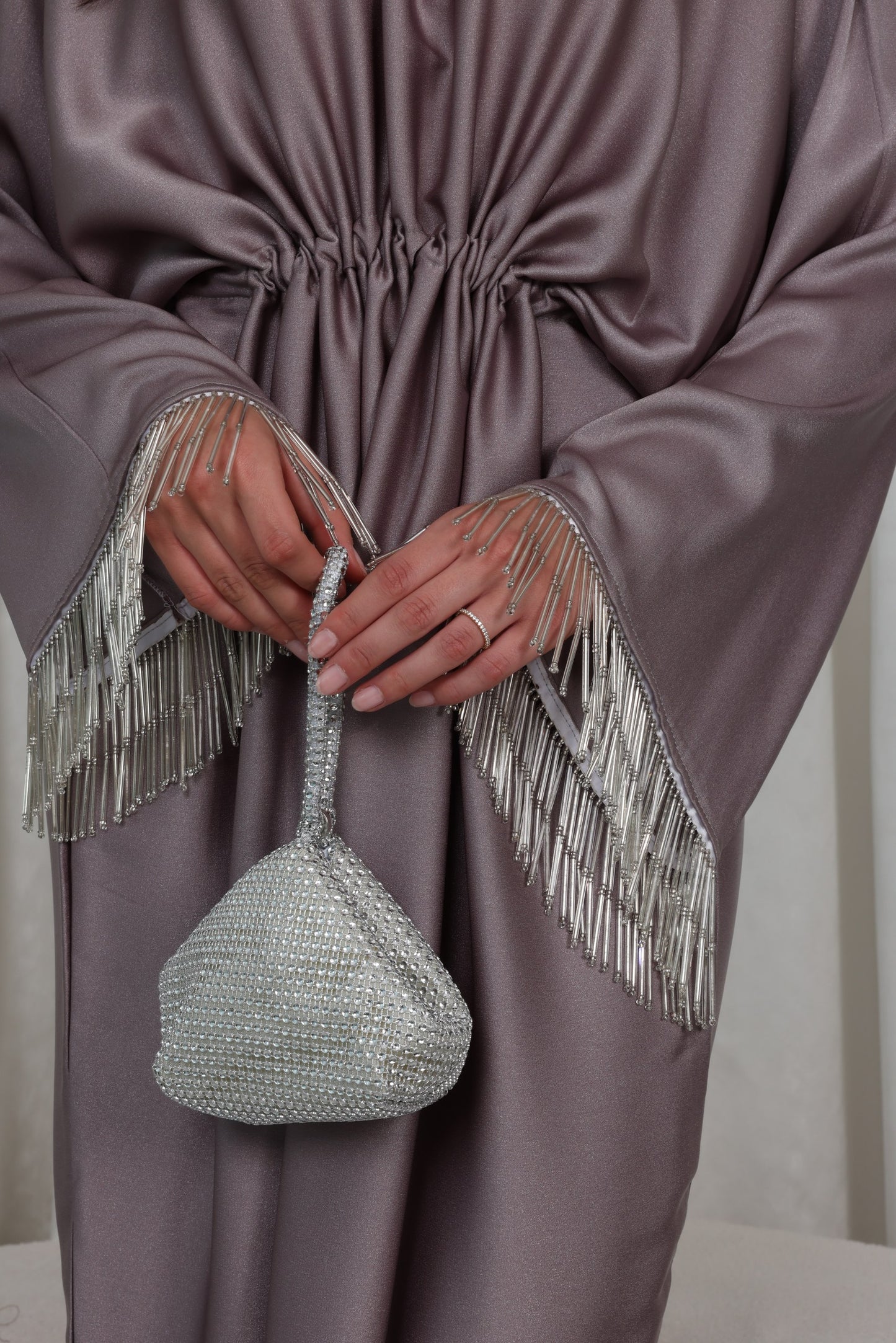 RTW Yusra Precious Metal Kaftan - Platinum