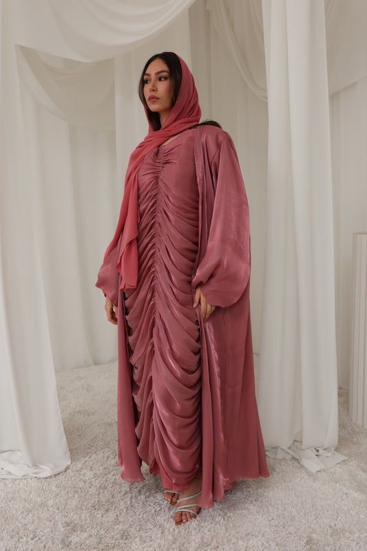 RTW Nour Abaya Set - Rose Pink