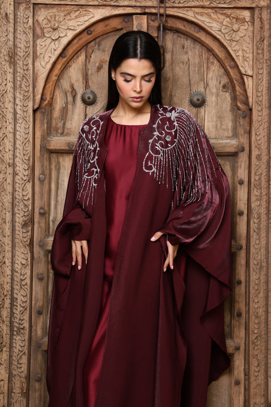 Nada Abaya Set - Berry Plum