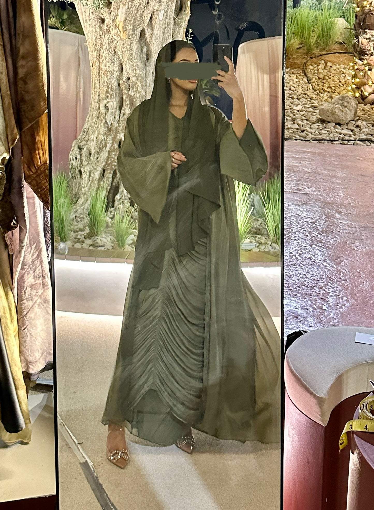 RTW Nour Abaya Set - Khaki Green