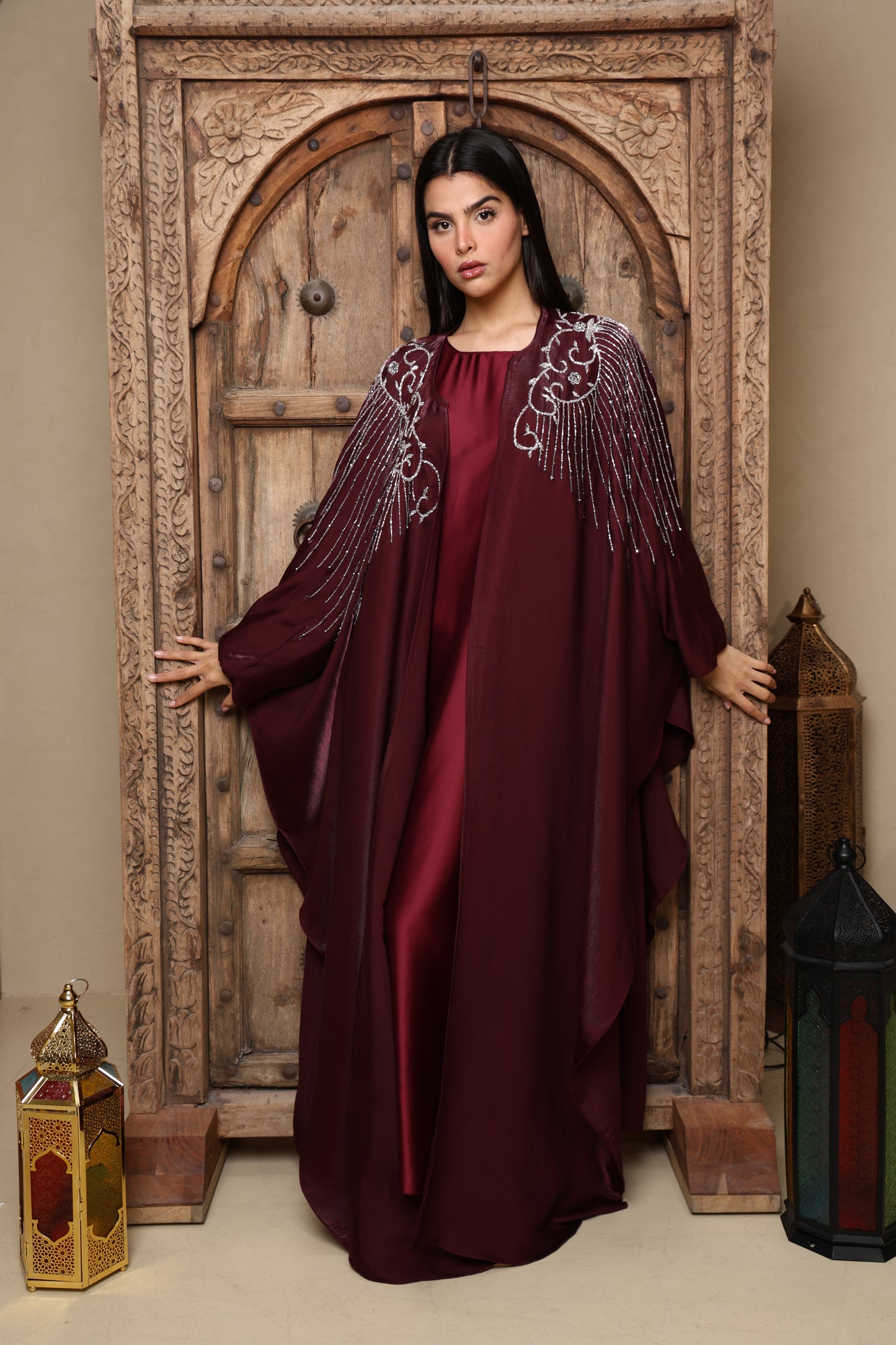 Nada Abaya Set - Berry Plum