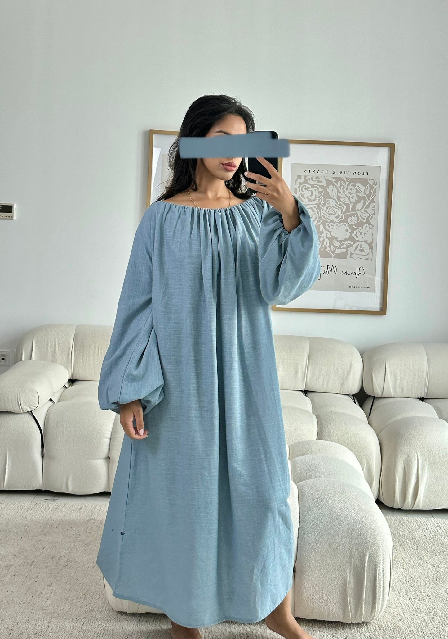 RTW Farah Linen Dress - Baby Blue