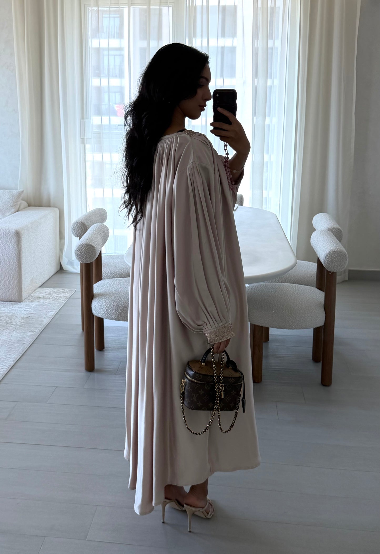 Kenza Beaded Kaftan - Cream