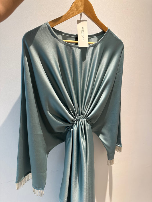 RTW Yusra Precious Metal kaftan - Tiffany Blue