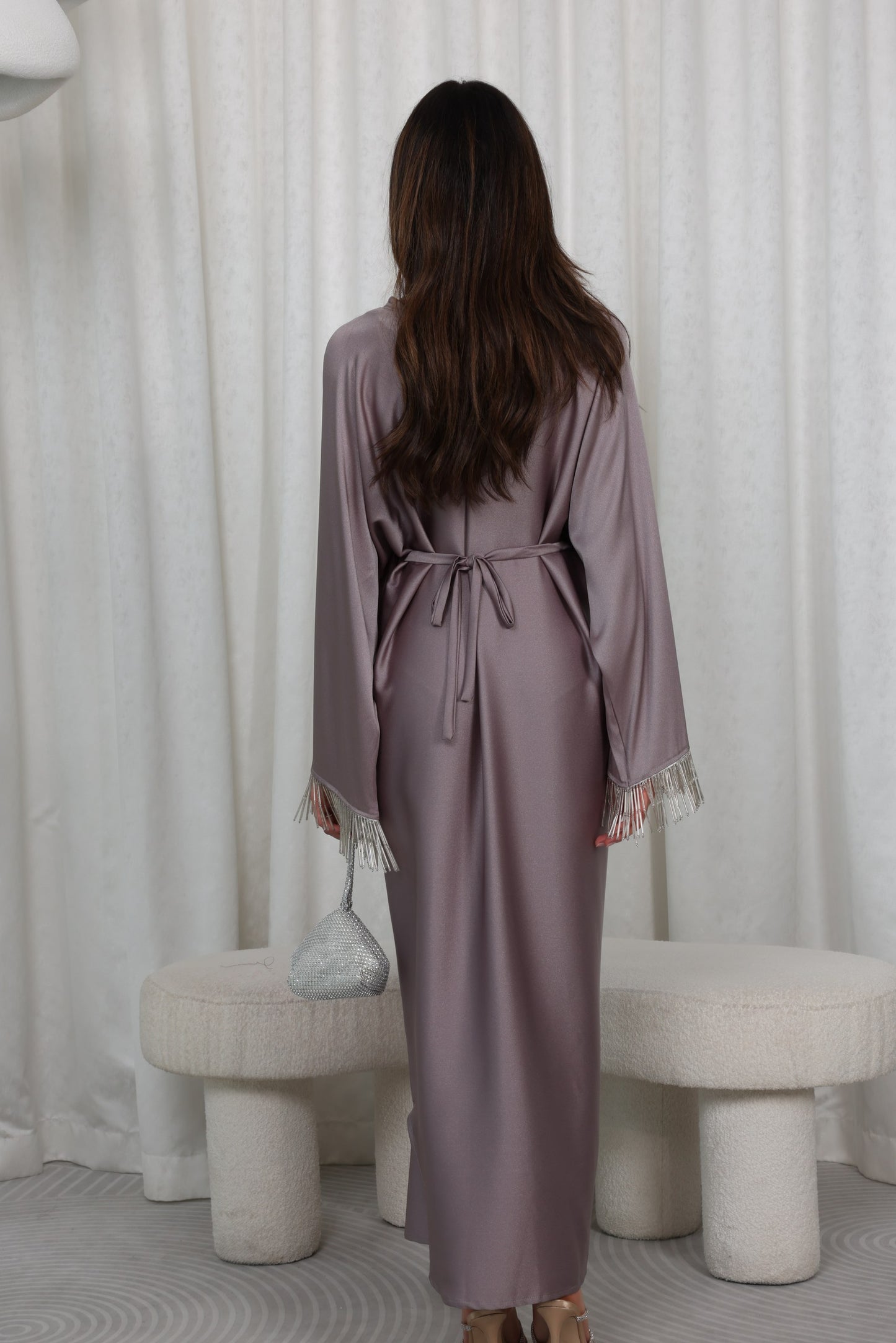 RTW Yusra Precious Metal Kaftan - Platinum