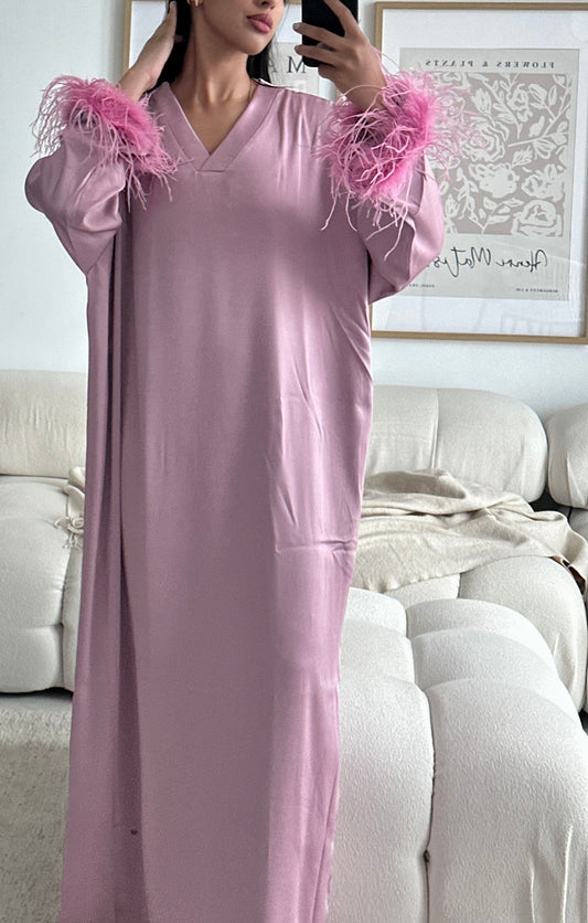 RTW Jamila Feather Kaftan - Pink