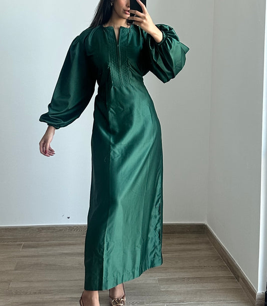 RTW Puff sleeve dress - Emerald Green