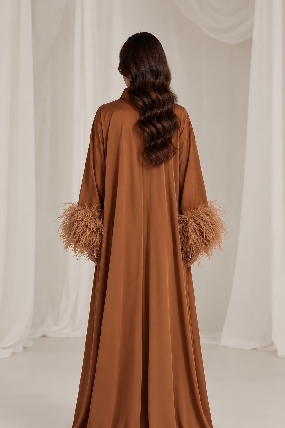 Maysa Feather Abaya - Caramel
