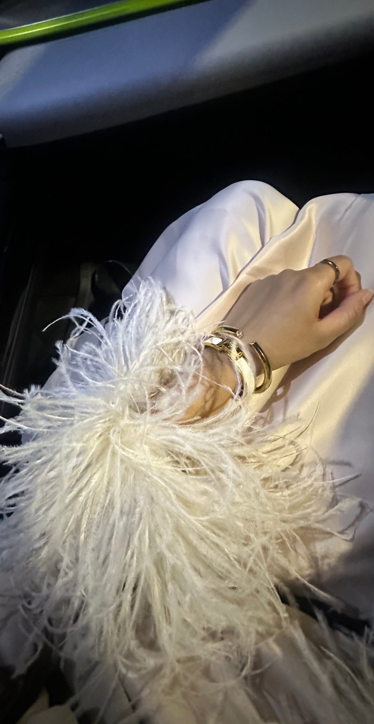 RTW Maysa Feather Abaya - French Vanilla