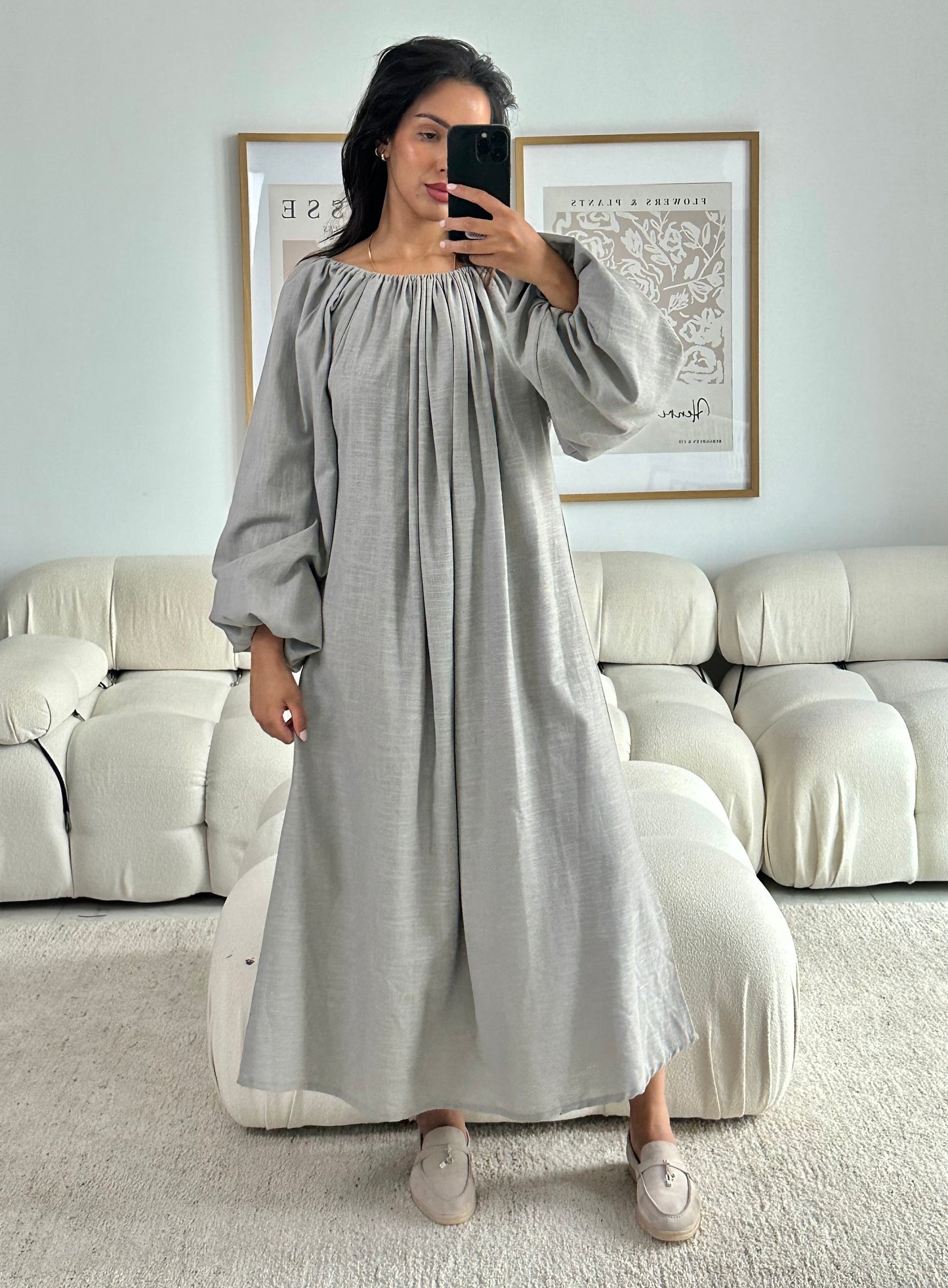 RTW Farah Linen Dress - Ash Grey