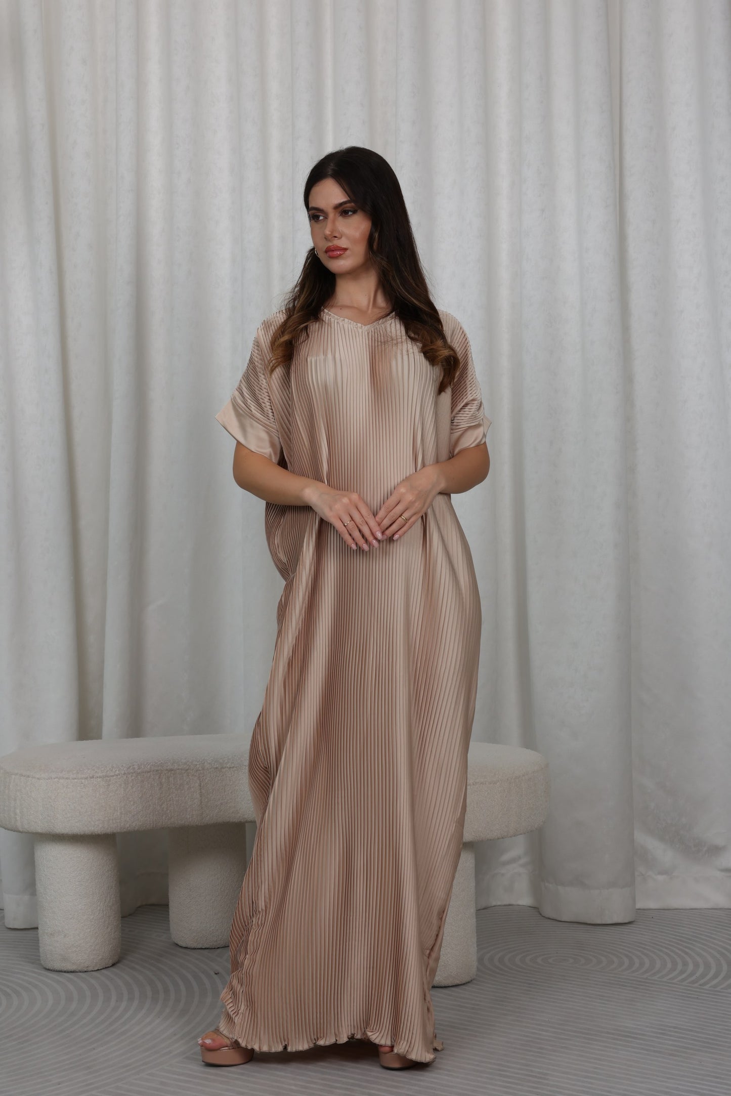 RTW Pari Pleated Dress - Vanilla